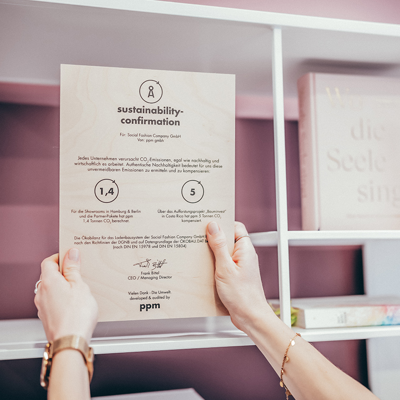 Nachhaltigkeitszertifikat zur CO₂-Kompensation und nachhaltigen Unternehmensführung